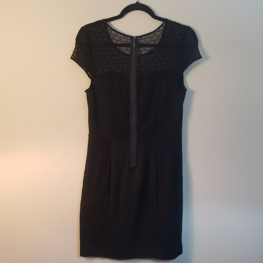 KENSIE Lace Inset Ponte Sheath Dress - Picture 3 of 7